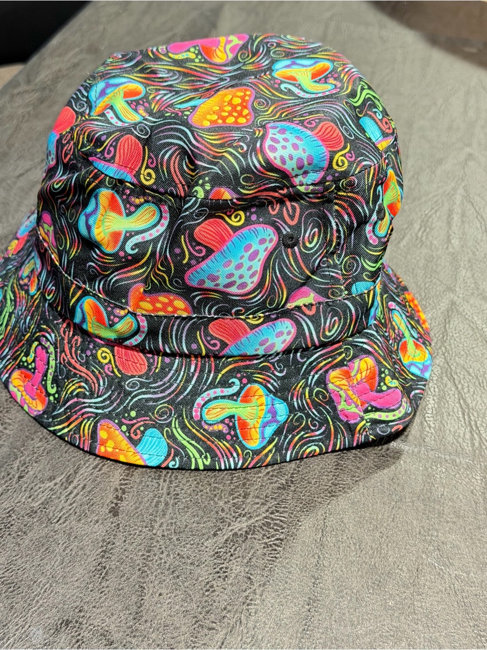 Spencer’s magic mushroom. Colorful Psychedelic Mushroom Bucket Hat - Black Base